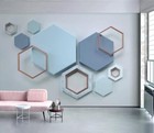 3D Hexagon Marble R20871 Wallpaper Wall Mural Self-adhesive Removable Luna