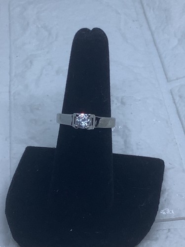 925 Sterling Sliver Crystal Ring Birthstone White Size 7 - Picture 2 of 6