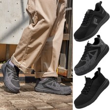 FitVille Men's Steel Toe Shoes Wide Safety Work Shoes Sneakers Puncture Proof