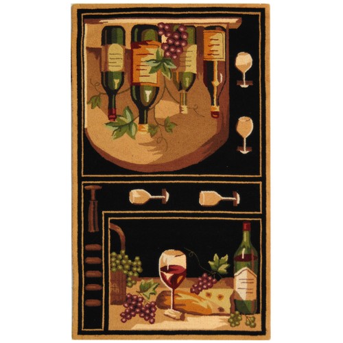 SAFAVIEH Chelsea HK254B Hand-hooked Black / Multi Rug - Picture 8 of 26