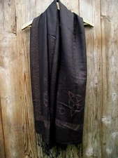  Pashmina Silk/Cashmere Scarf Shawl Embossed Wrap Stole 28"x74" + Fringe Brown