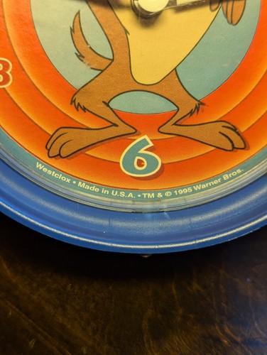 Looney Tunes Taz Tasmanian Devil Analog Alarm Clock Vintage 1995 Westclox WORKS! - Picture 3 of 11