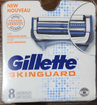 Gillette Skinguard Sensitive Razor Refill Cartridges, 8 ct, NEW Sealed GILLETTE 