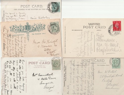 1904/39 5 ARRAN POSTMARKS ON PPCs LOCHRANZA LAMLASH WHITING BAY SCOTTISH ISLANDS - Picture 1 of 2
