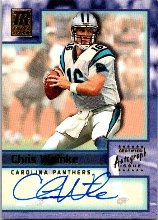 2001 Topps Reserve CHRIS WEINKE Carolina Panthers AUTO Hesiman Trophy!