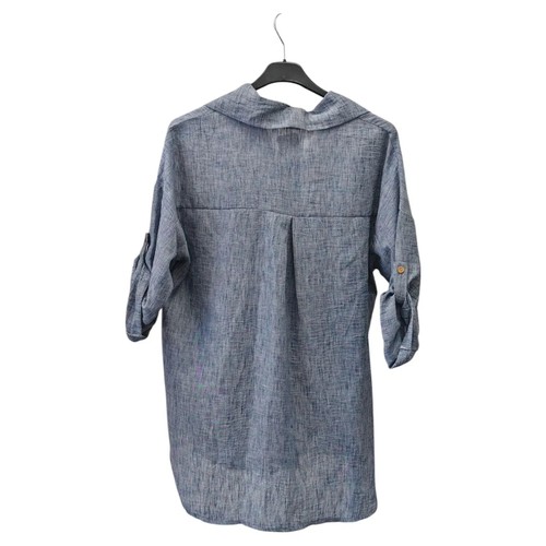Women Long Sleeve Linen Shirt Ladies Oversized Rol Up Button Down Collared Shirt - Picture 38 of 44