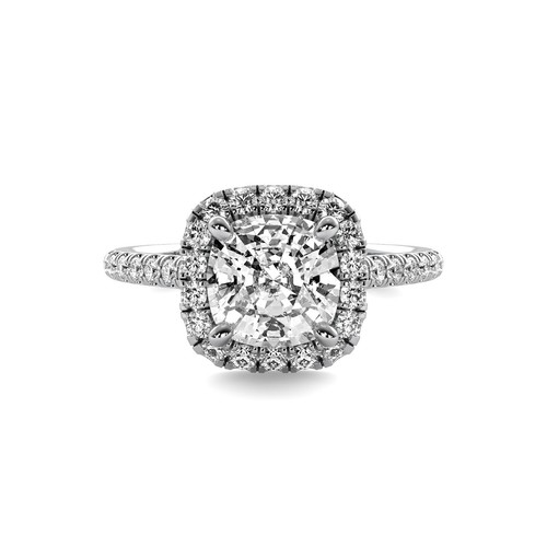 Halo Pave 1.85 Ct F VVS2 Natural Cushion Cut Diamond Engagement Ring White Gold - Picture 5 of 5