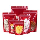 100/500/1000 Red Mylar Foil Clear Window Resealable Stand Up Bags Zipper Pouch