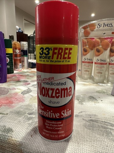 Noxzema Medicated Shave Cream for Sensitive Skin Red LARGE Can 14.6oz Ships FAST - Picture 1 of 7