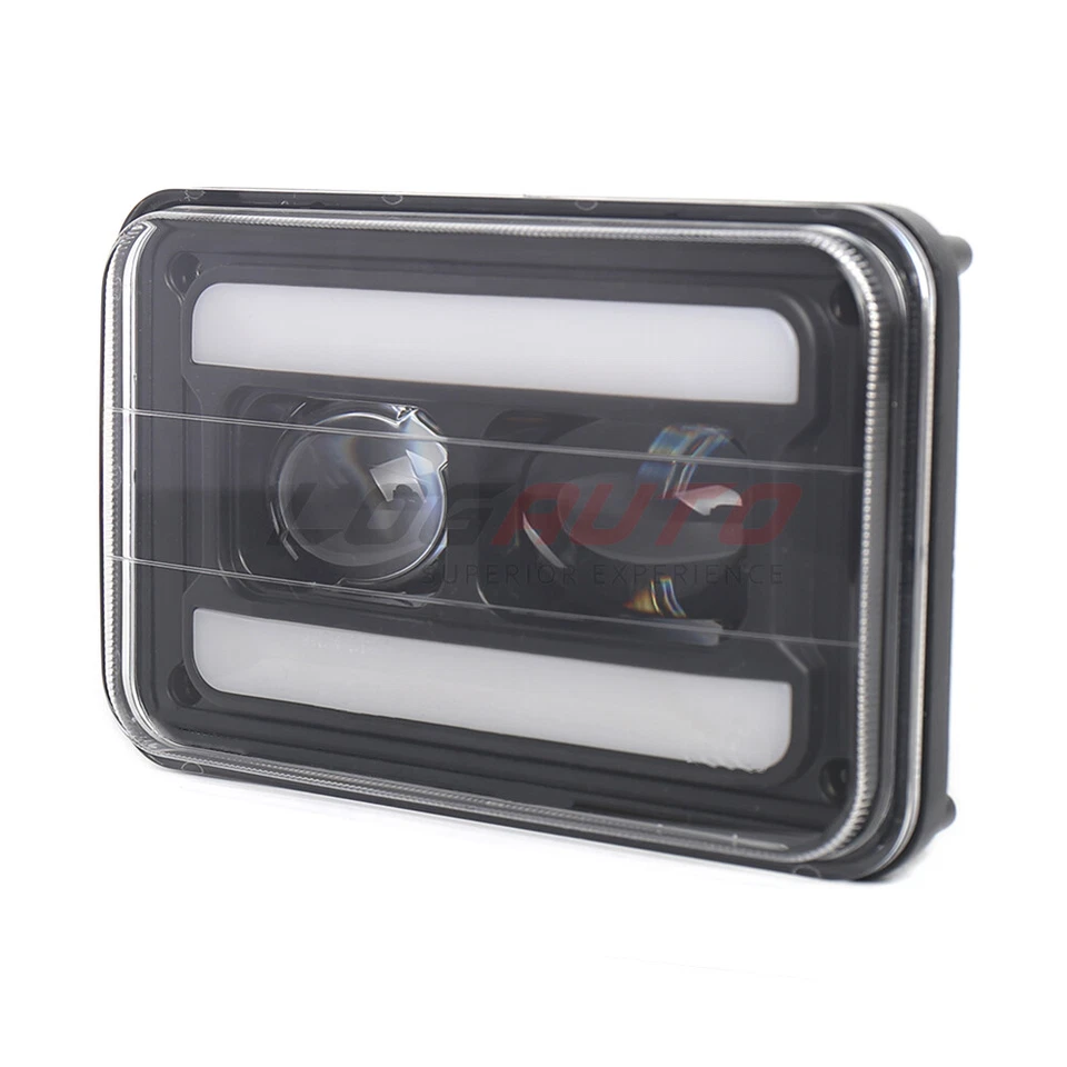 For Ford Probe Buick Regal 4x6 Inch LED Headlights High Low Beam Turn Signal DRL - Image 3 of 4