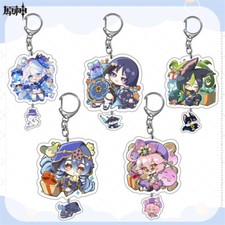 Genshin Impact Anime Q Edition Acrylic Keychain Bag Pendant Cosplay Keyring Gift