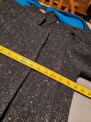 Vintage New York Girl Trench Coat Womens Large Wool Tweed Gray Black USA - Picture 11 of 13