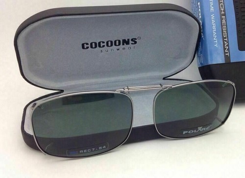COCOONS Grey Polarized Sunglasses/Eyeglasses Over Rx Clip-on REC 7-54 Gunmetal - Picture 2 of 8
