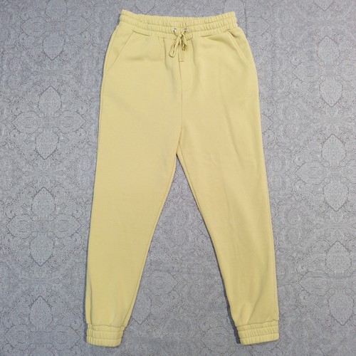 Morrison Tracksuit Pants Womens 2 (AU10) Yellow Soft Fleece High Waist ‘Eva’