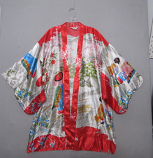 Kyoto Kimono Floral Satin Geisha Vintage Julin Co Limited Japan Art to Wear