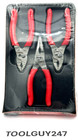 SNAP ON TOOLS USA PL344BCF 3 Piece Slip Joint Pliers Set Red Soft Grip NEW