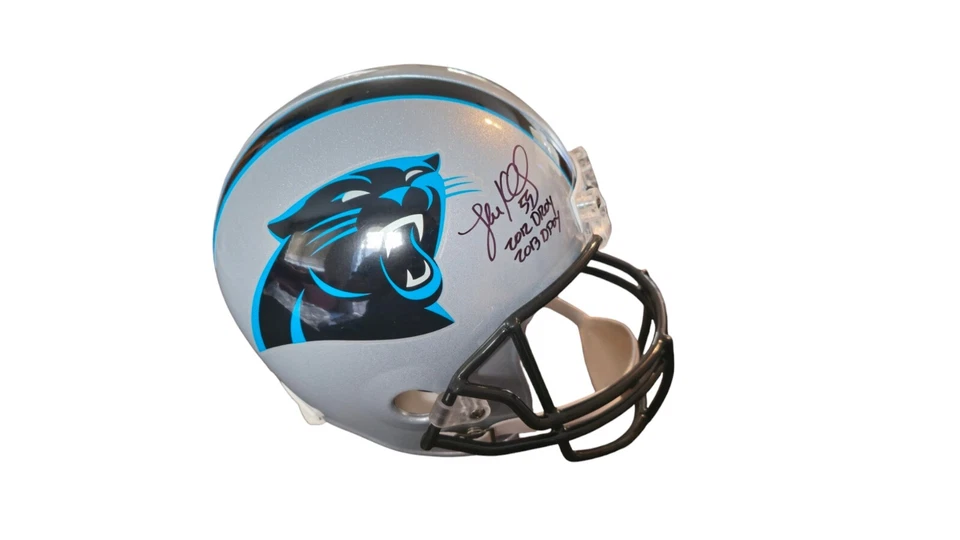 Luke Kuechly Autograph Carolina Panthers  Full Size Helmet JSA COA  - Image 2 of 4