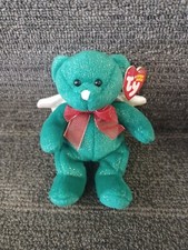 Ty Beanie Baby Hark green - MWMT (Bear Angel 2007) Christmas