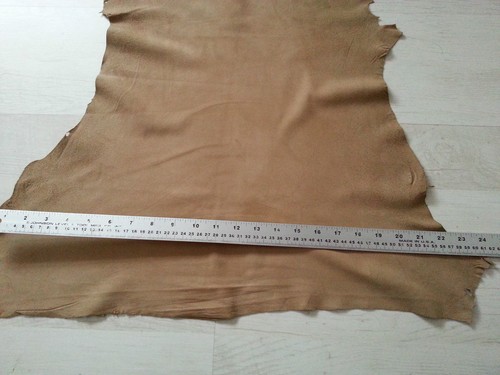 Beige Goat Suede Skin Natural Hide Soft Supple Craft Luxury Trim 5 sqft approx - Picture 4 of 8