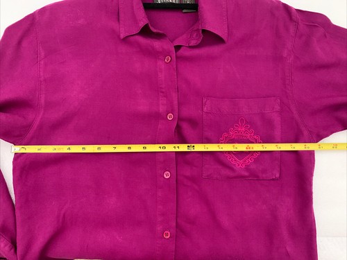 EUC Vintage 80's Gitano Women’s Purple Button Down 100% Rayon Size M Long Sleeve - Picture 5 of 12