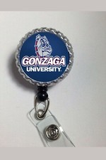 Gonzaga Bulldogs work Retractable Reel ID Badge Holder sports basketball nurse