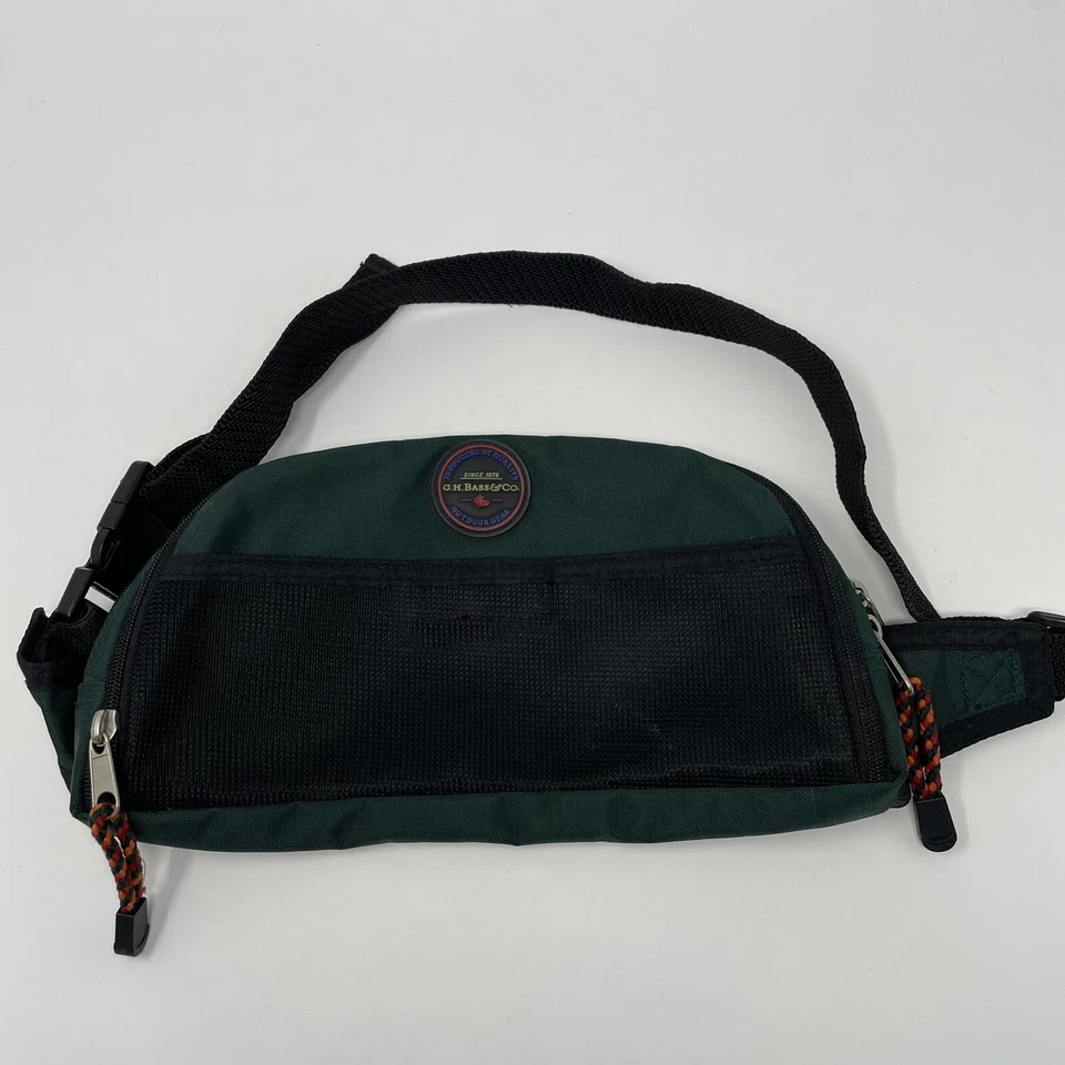 Riñonera de colección GH Bass & Co equipo al aire libre senderismo cámara cadera verde Foto 3 de 4