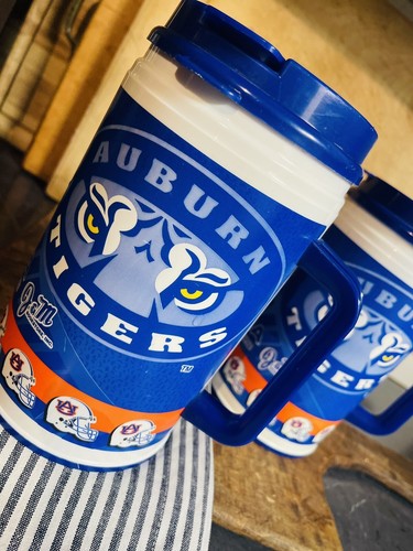 Termo de colección 1998 Auburn Tigers University tapa de taza viaje bebida grande AU - Imagen 8 de 9