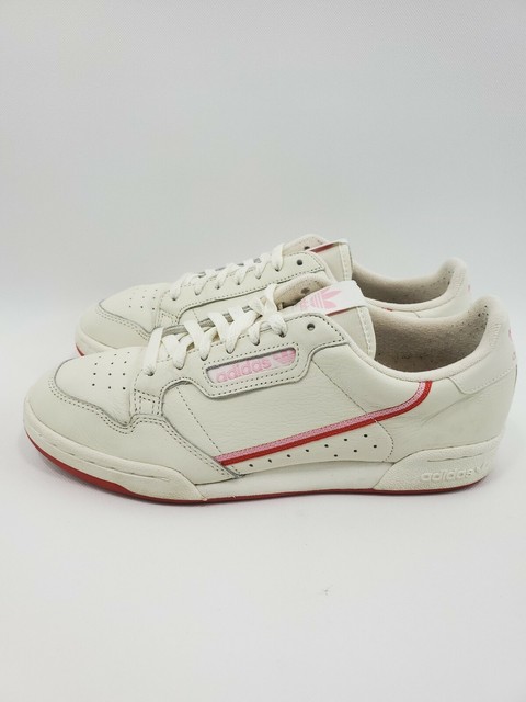 adidas originals continental 80 trainers in off white and pink