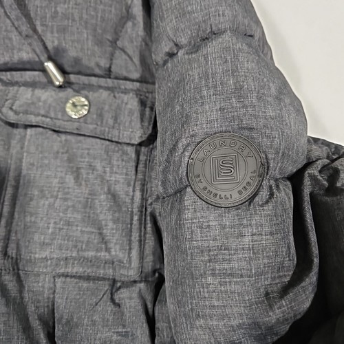 Laundry Shelli Segal Womans XL Gray Quilted Puffer Winter Jacket Warm Long - Picture 5 of 12