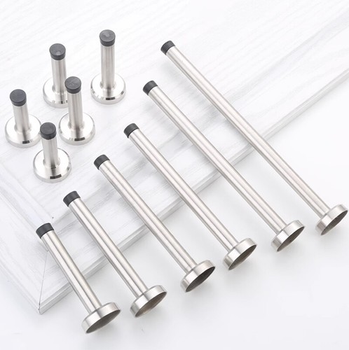 Door Stop Wall Mounted Door Stopper Stainless Steel Rubber Buffer Stops 7.5-30cm - Picture 2 of 7