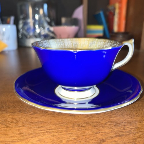 Teetasse Ansley Blau Gold Akzente Breit - Bild 3 von 5