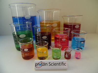 Glasbecher Set 1x400ml 600ml 1000ml Borosilikat Labor Glaswaren