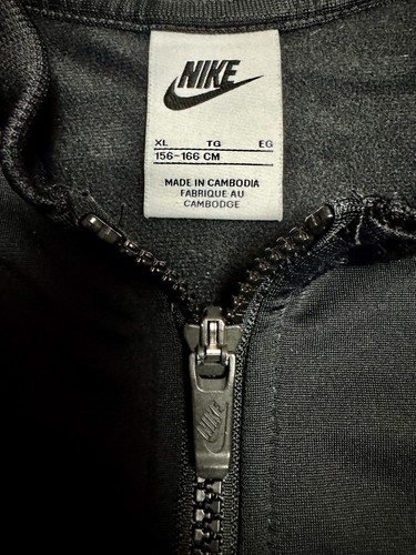 Nike Kids Girls Tracksuit Jacket Black Xl 156-166cm Full Zip Tape Logo CU8374 - Picture 3 of 6