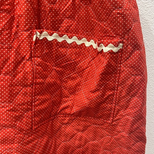 Vintage Quilted Apron Dress Mrs Claus Rick Rack Pockets Granny Core Grandma XL - Picture 9 of 11