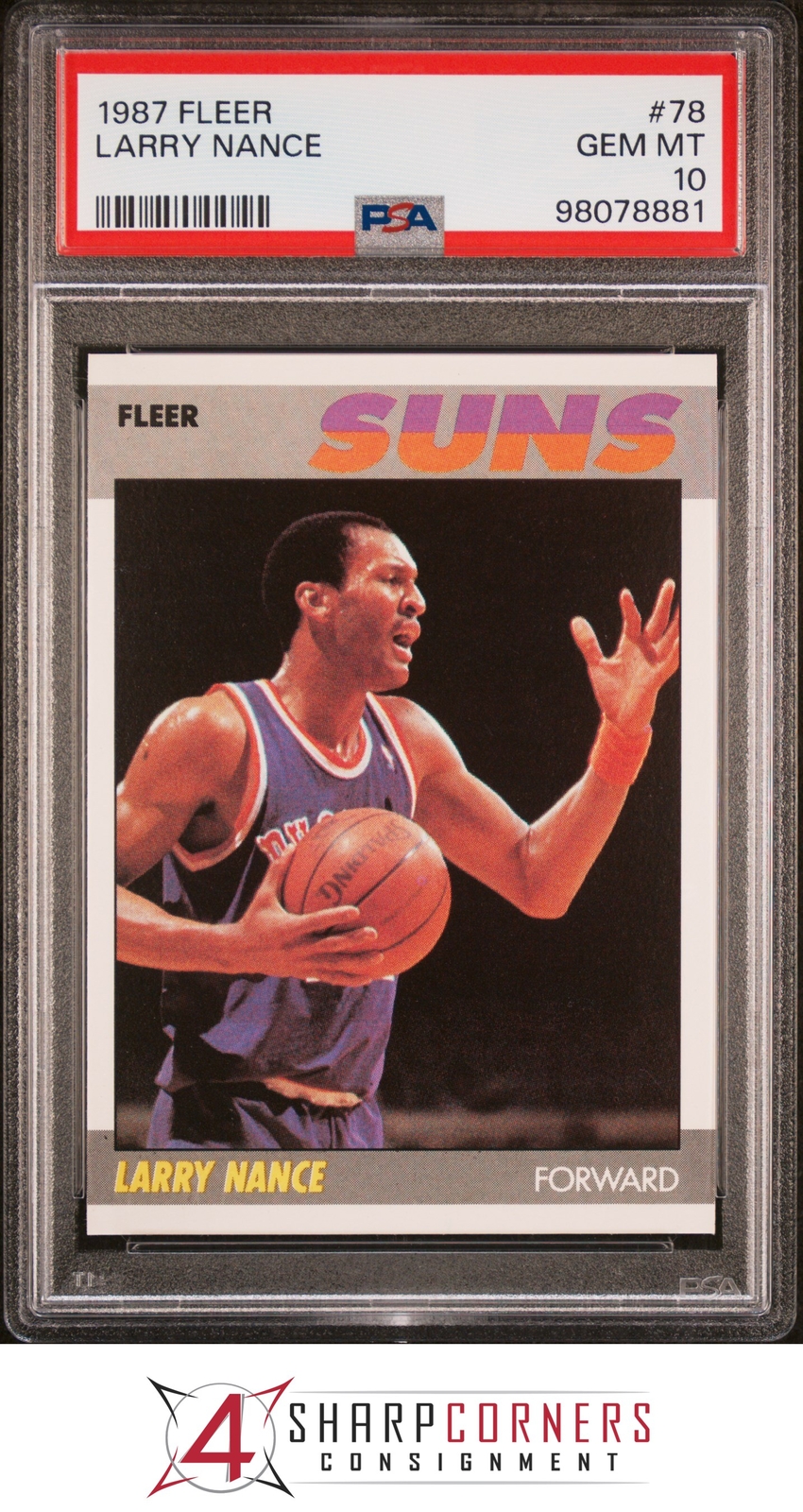 1987 FLEER #78 LARRY NANCE SUNS PSA 10 K4170280-881