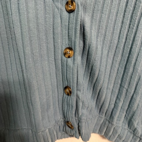 SO Sweater Juniors XL Green V-Neck Cardigan Cropped Ribbed Buttons Oversized - Picture 4 of 12