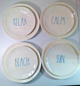 Rae-Dunn-Summer-Words-Relax-Sun-Beach-Calm-Melamine-Dinner-Salad-Plates-Set-Of-8