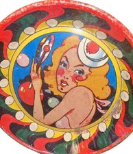 VTG 40s 50s Noisemakers Set Of 8 US Metal Toy GKirchhoff Tin Litho Bombshell