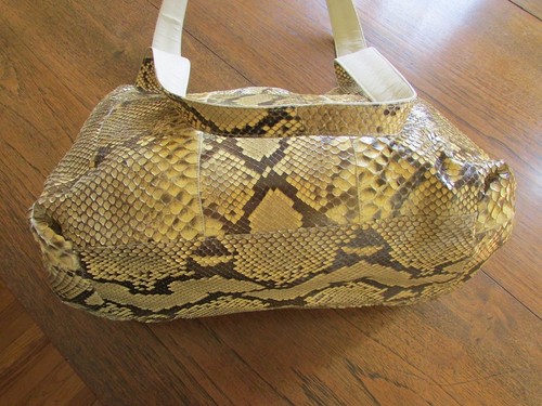 CARLOS FALCHI LARGE GENUINE NATURAL PYTHON TOTE - Picture 9 of 10