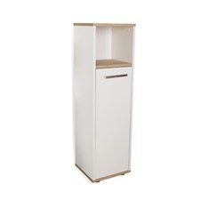 BadeDu ARC Midischrank 30 cm Breit Badmöbel Badschrank Weiß Badezimmerschrank