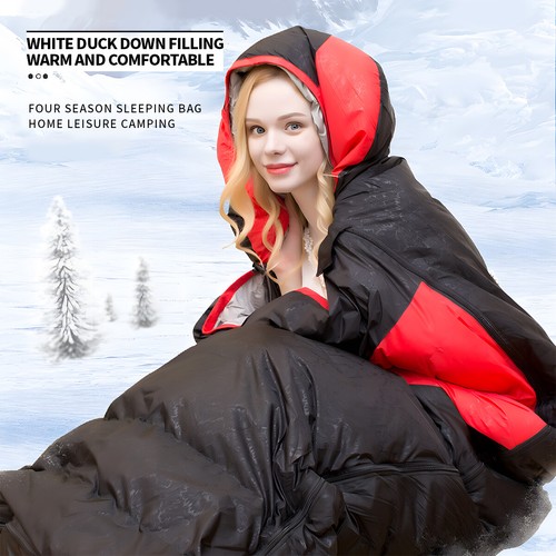 4 Season Single Sleeping Bags Camping Rectangular Envelope Zip Up Kids Adult - Picture 12 of 14