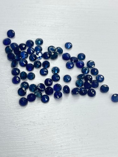 Blue Sapphire Faceted Round Cut Loose Gemstone 2x2 MM to 4x4 MM Natural DG - Picture 4 of 15