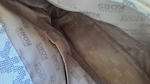 Michael Kors Hamilton Large Signature Vanilla Navy Crossbody Tote Bag In VGC - Picture 14 of 17