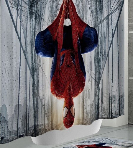 Spiderman Bathroom Shower Non-Slip Foot Mat Curtain Carpet Mat Toilet Lid Rug - Picture 2 of 9