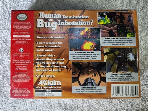 Armorines Project SWARM N64 Nintendo 64 brandneu versiegelt & KOSTENLOSER VERSAND  - Bild 2 von 12