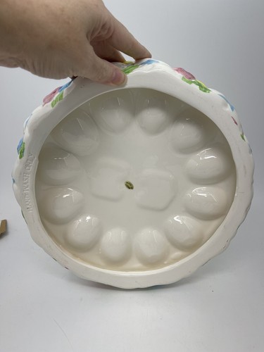 Easter Ceramic 3 Piece Deviled Egg Tray And Bunny Salt And Pepper Shakers Set - Picture 6 of 8