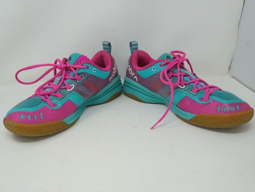 Salming Kobra Indoor Badminton Sneakers Turquoise/Pink Women's Size 27 / US 10 - Picture 3 of 11