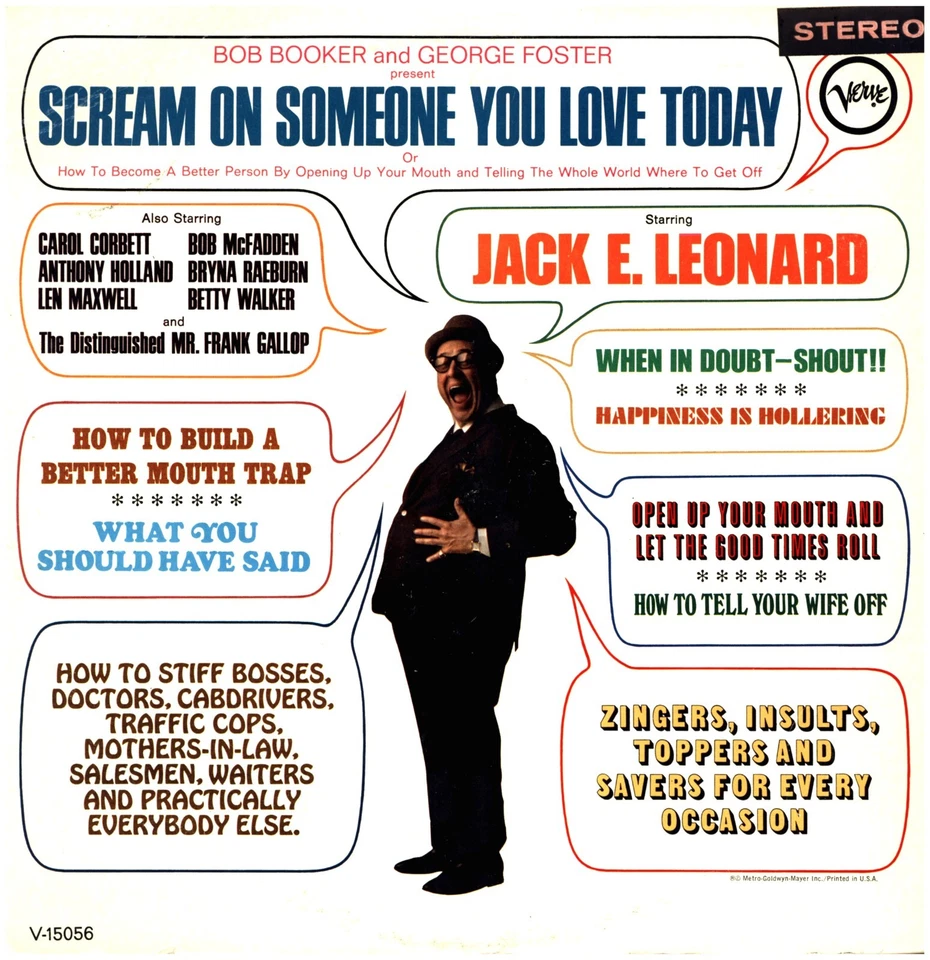 JACK E. LEONARD Scream On Someone 1967 Bob Booker VERVE STEREO LP VINYL RECORD - Image 3 of 4
