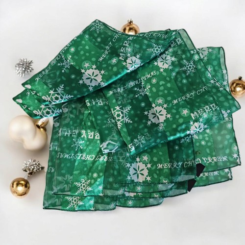 Feliz Navidad Copos de Nieve Mujer Bufanda Verde Vacaciones Núcleo Regalo - Imagen 1 de 8