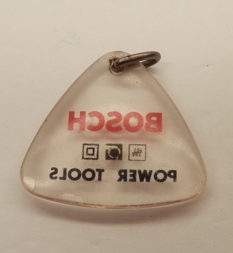 Vintage Bosch Power Tools Portachiavi Promo Plastica Trasparente Triangolare - Foto 2 di 2